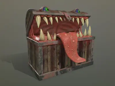 Monster chest PBR Low-poly 3D model