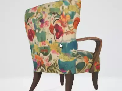 3D Decorated Chair Model  High Quality Interior Prop 3D model