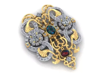 antiques Brooch 3D print model