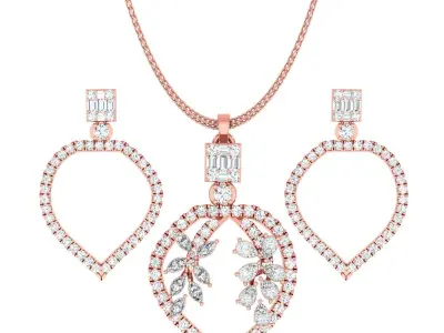 Pendant Earrings combo - 1106 3D print model