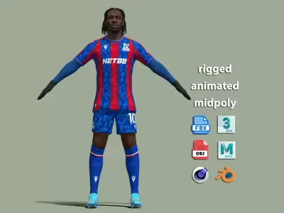 T-Pose Rigged Eberechi Eze Crystal Palace 24-25 3D model