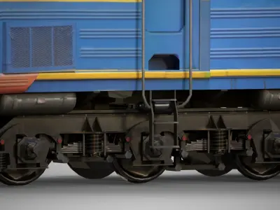  Locomotive TE7 Low-poly 3D model  Low-poly 3D model