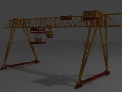 Game ready realistic gantry crane  Free 3D model