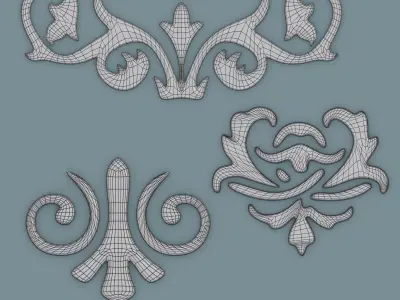 Simple Ornaments pack for Architectural Decoration  Free 3D model