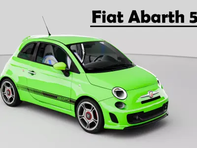 Fiat Abarth 500 Low-poly 3D model