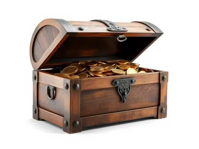 Antique Treasure Chest Filled with Gold model pack Low-poly 3D model
