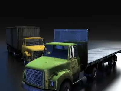 Truck Tractor Low-poly 3D model