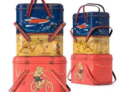 Vintage Lunch Boxes 3D model