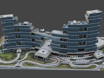 The Royal Atlantis Residences Dubai 3D low-poly model Low-poly 3D model
