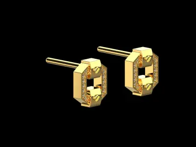 Earrings with Diamonds N203 3D print model