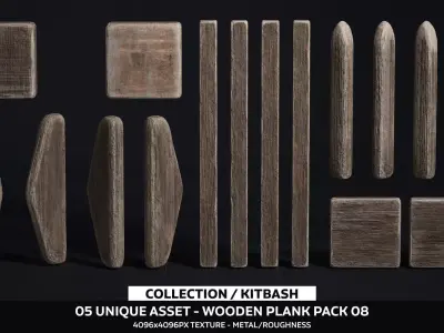 Wooden Plank Pack Vol 08 Low-poly 3D model