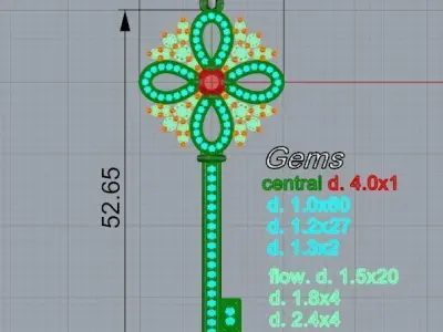 Pendant Keys with diamonds and other 3D print model