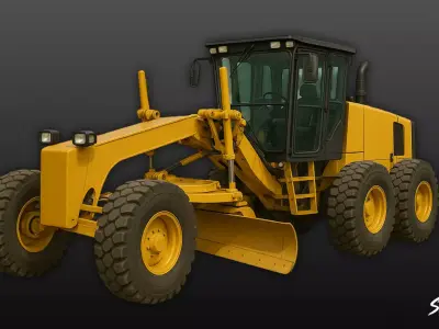 Grader Low-poly 3D model