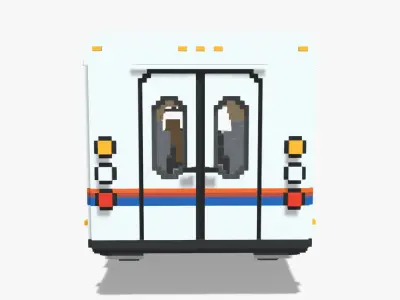 Voxel Dial-A-Ride Van Low-poly 3D model