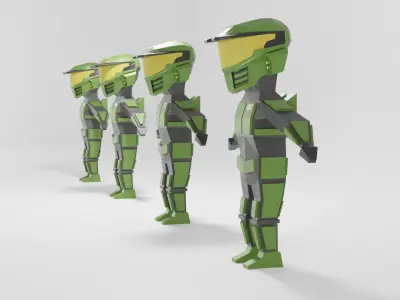Halo Blueteam Free low-poly 3D model