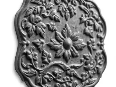 Decorative Floral Relief model pack Low-poly 3D model