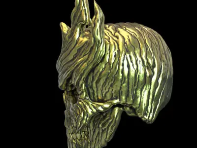 Skull pendant jewelry wooden vol 7 3D print model