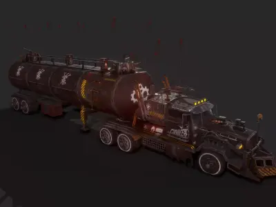 Apocalyptic Big Truck Modular Pack Low-poly 3D model