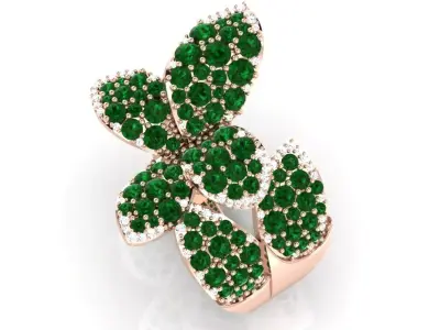 Six leaves ring Pasqual Bruni style 3D print model