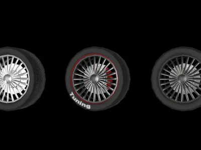 Wheel bicycle Low-poly 3D model