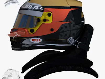 Vergne helmet 2017 2018 Low-poly 3D model