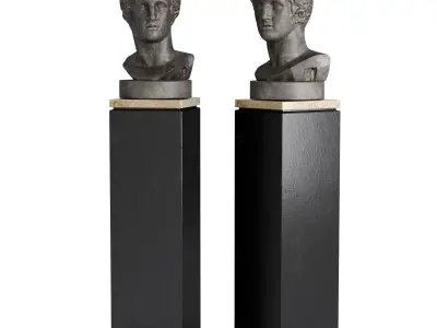 Herakles bust sculpture Low-poly 3D model