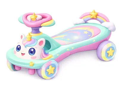 Kids Swing Car Toy Cute Low-poly 3D model