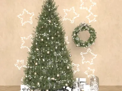 Christmas tree 13 high poly 3D model