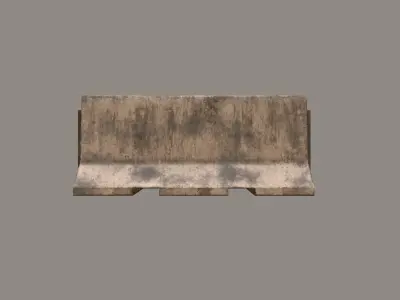 Concrete barrier Low-poly 3D model