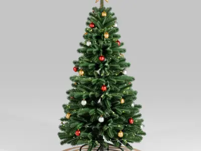 Christmas Tree - with 3 Color Variants Low-poly 3D model