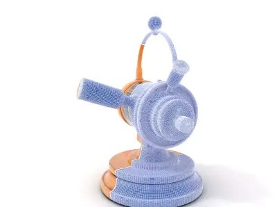 Golden Nautical Telescope model pack Low-poly 3D model