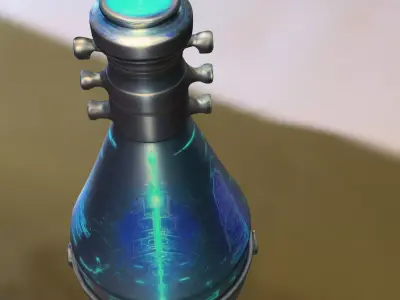 Futuristic Energy Flask Low-poly 3D model