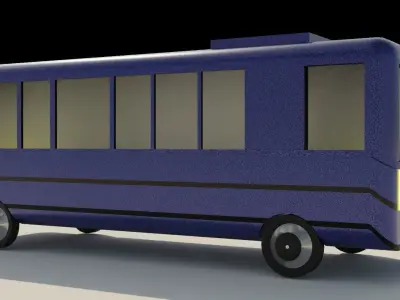 Low-poly Bus pixel Low-poly 3D model