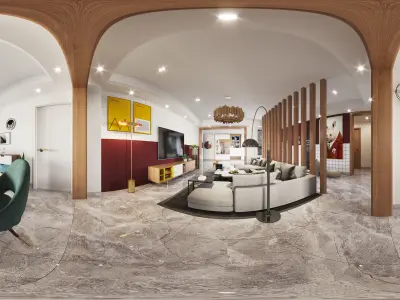 Luxury living room interior 3D model