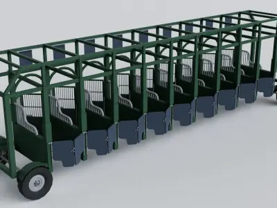 Horse Racing Track Starting Game Ready 3D model