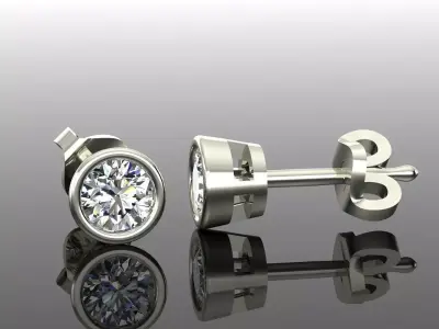 Women Diamond Earrings 3D print model