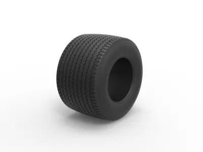 Dirt Sprint racing tire 9 Scale 1 to 25 3D print model