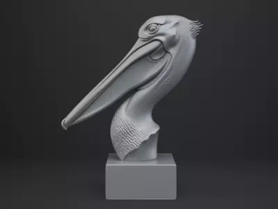 Pelican Bust - Animal Figurine 3D print model