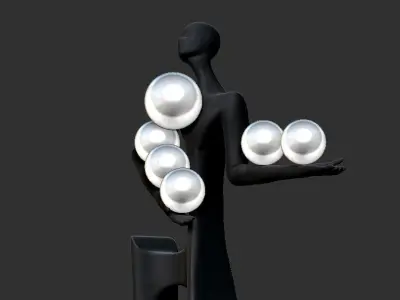 Vertical Human Floor Lamp - - -  Lampadaire Humain Vertical 3D model