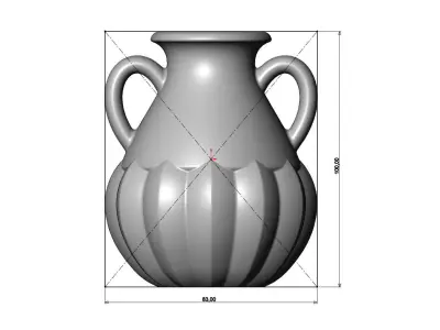 Leaves pattern vintage urn and vase 3D print model