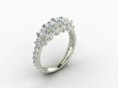 woman ring 3D print model 22