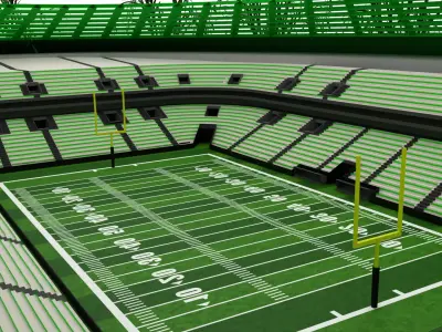 American football stadium Low-poly 3D model 11