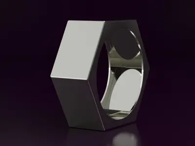 hexagon ring N02 54EU SIZE Free 3D print model