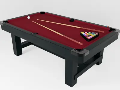 Classic Burgundy Pool Table 3D model
