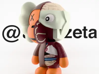 Kaws Bape Milo Flayed Open Textured Low-poly 3D model