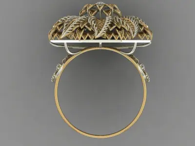 Plain Trending Indian Work Ring 3D model Printable 3D print model