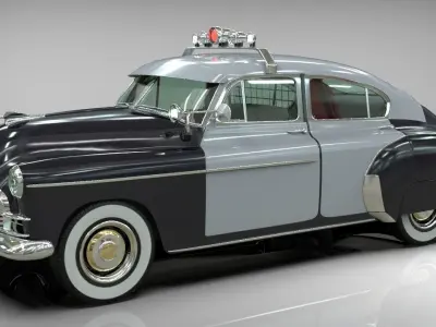 Classic police car 1949 fleetline 3D model