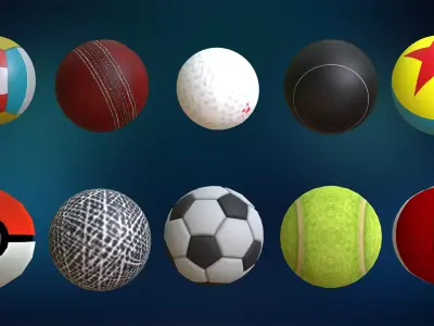 Ball Pack Free low-poly 3D model