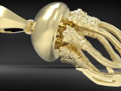 Jellyfish Pendant Necklace Charm Bracelet Jewelry 3D print model