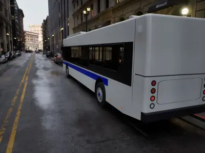 Sity Bus PBR with interior Low-poly 3D model